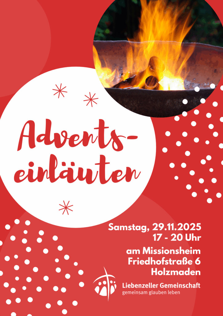 Handzettel als Einladung zum Adventseinläuten der Liebenzeller Gemeinschaft.